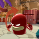 A screen from De Blob, a game about a paint-absorbing blob colorizing the world.